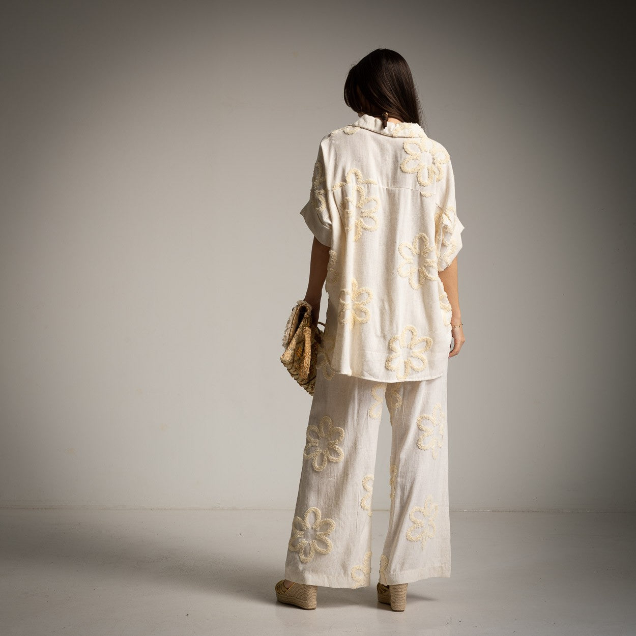 ENSEMBLE 2 PIÈCES PANTALON ET HAUT EN LIN