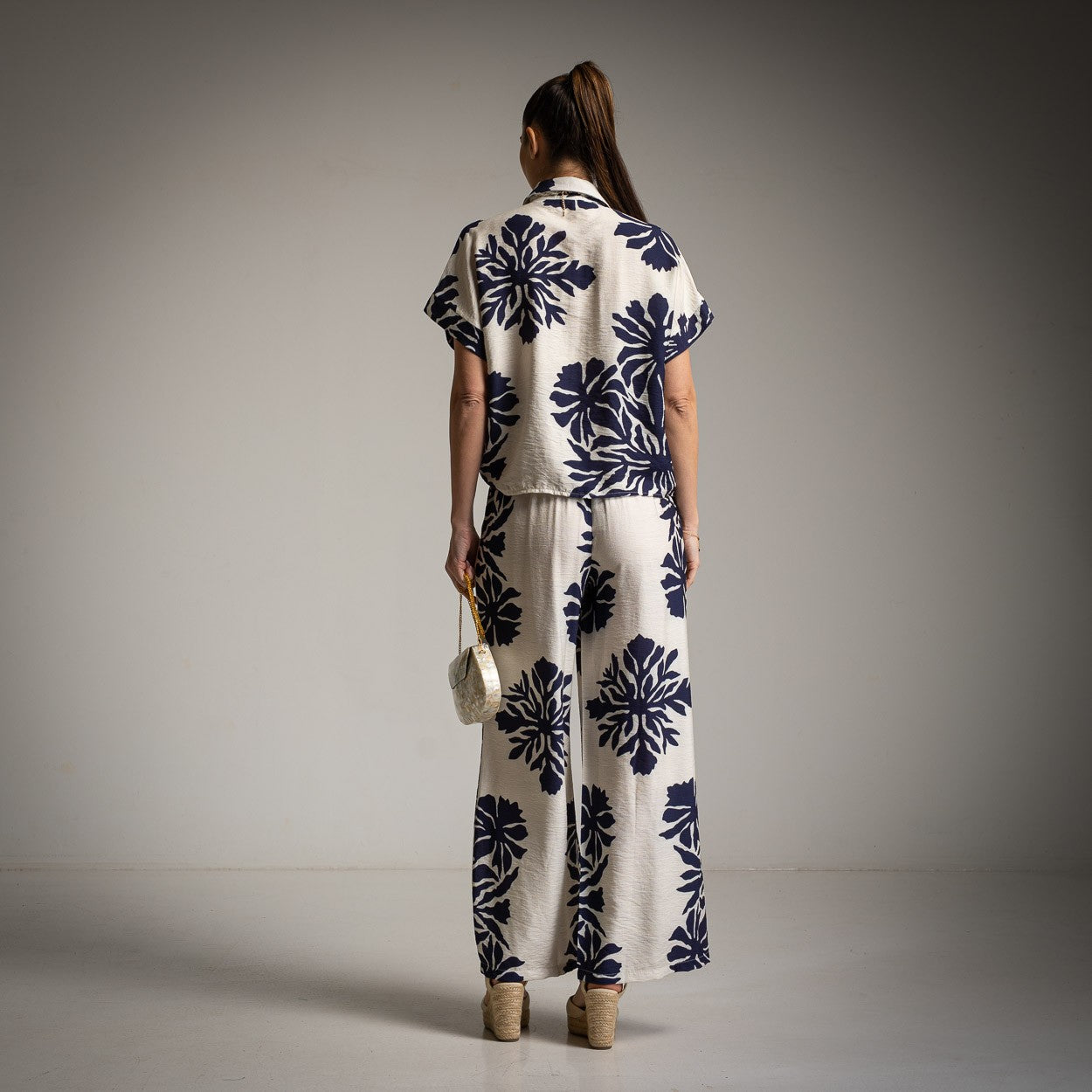 ENSEMBLE 2 PIÈCES IMPRIMÉ CORAIL BLEU MARINE