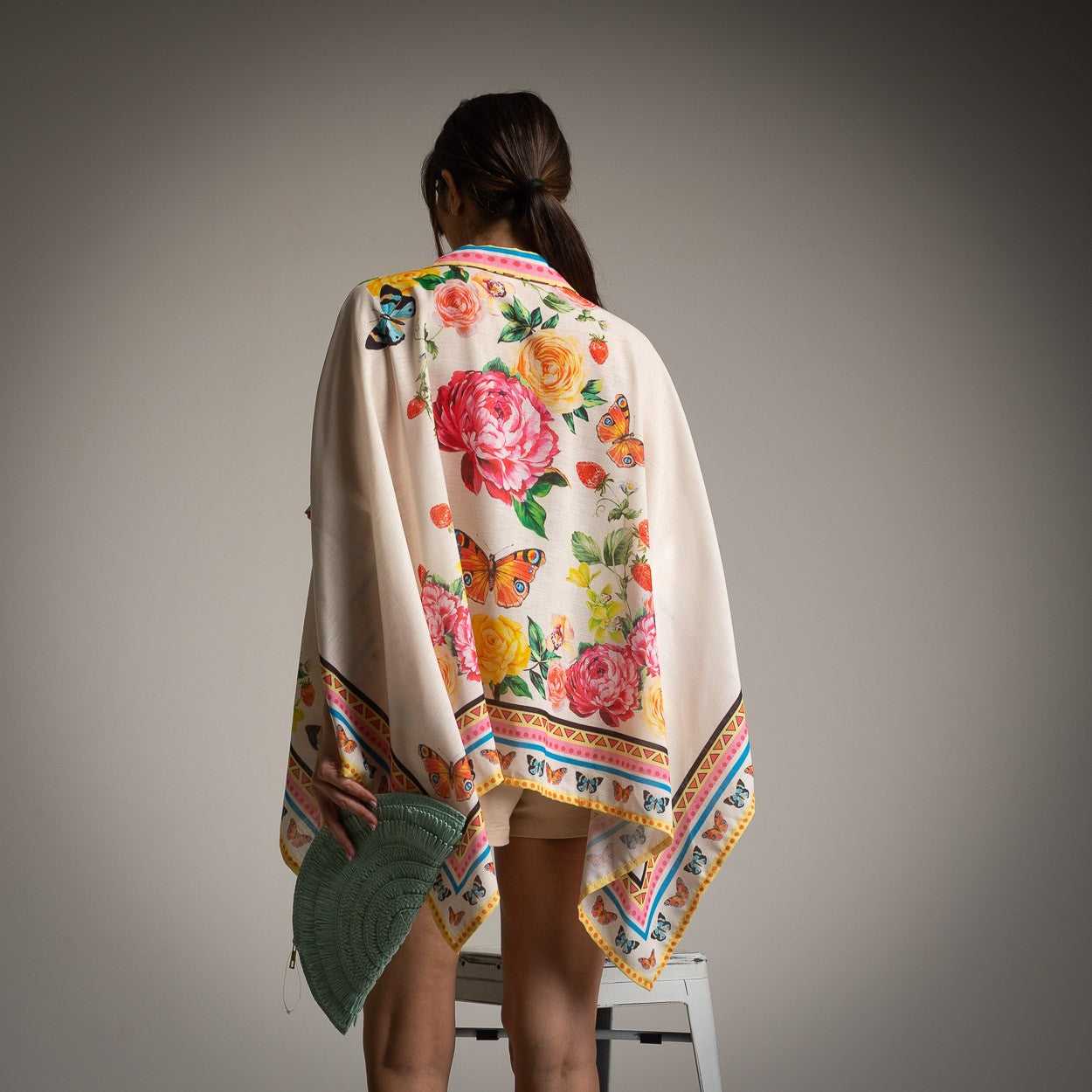 CHEMISE/PONCHO RUSTIQUE PAPILLON JAUNE