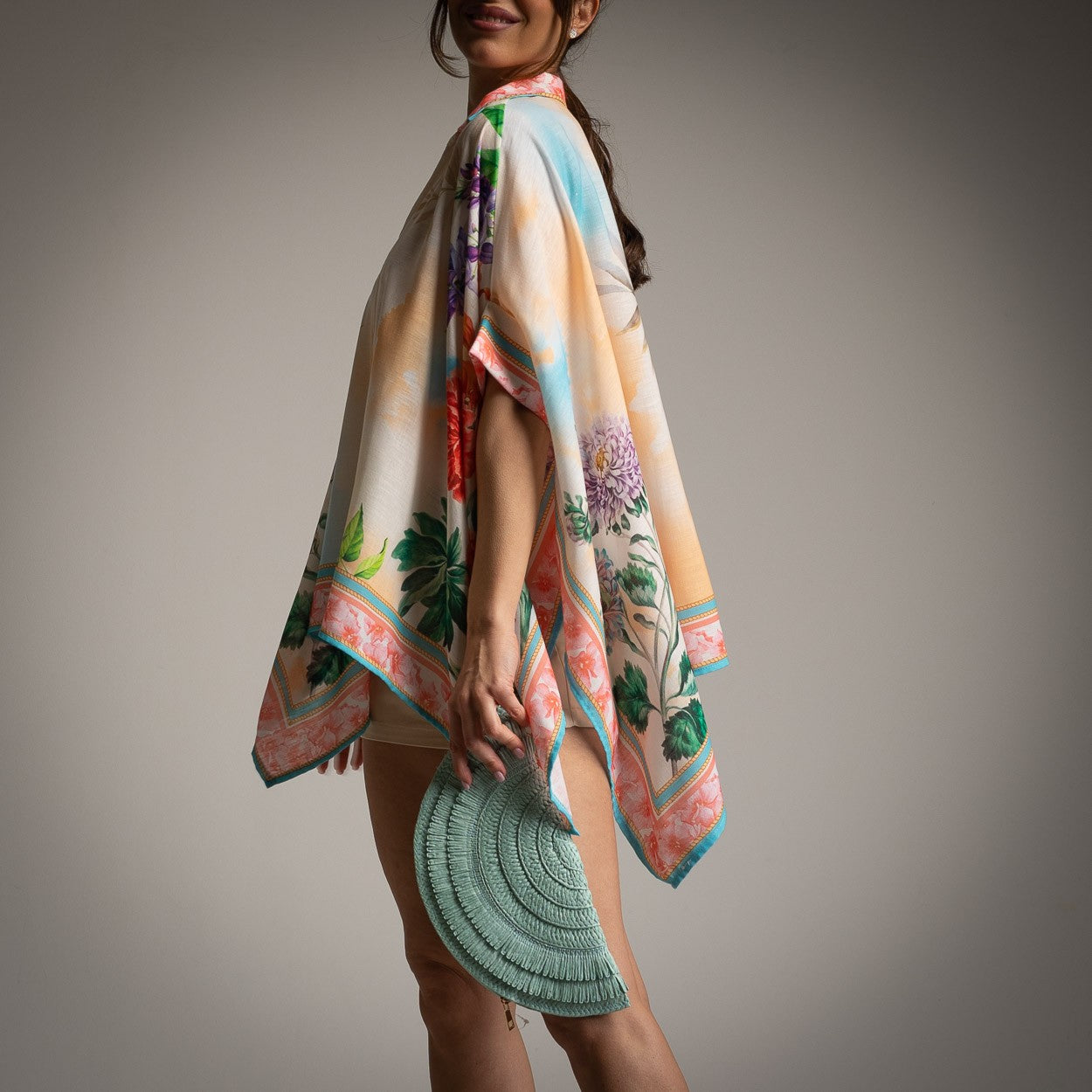 CHEMISE/PONCHO RUSTIQUE PAPILLON CORAIL