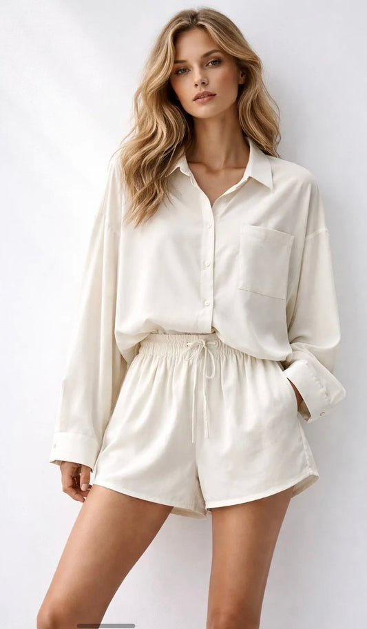 Ensemble chemise et short avec coupe oversize pour un style décontra