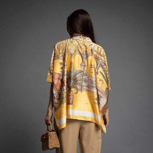 BLOUSE EN SATIN OASIS PINEAPPLE JAUNE