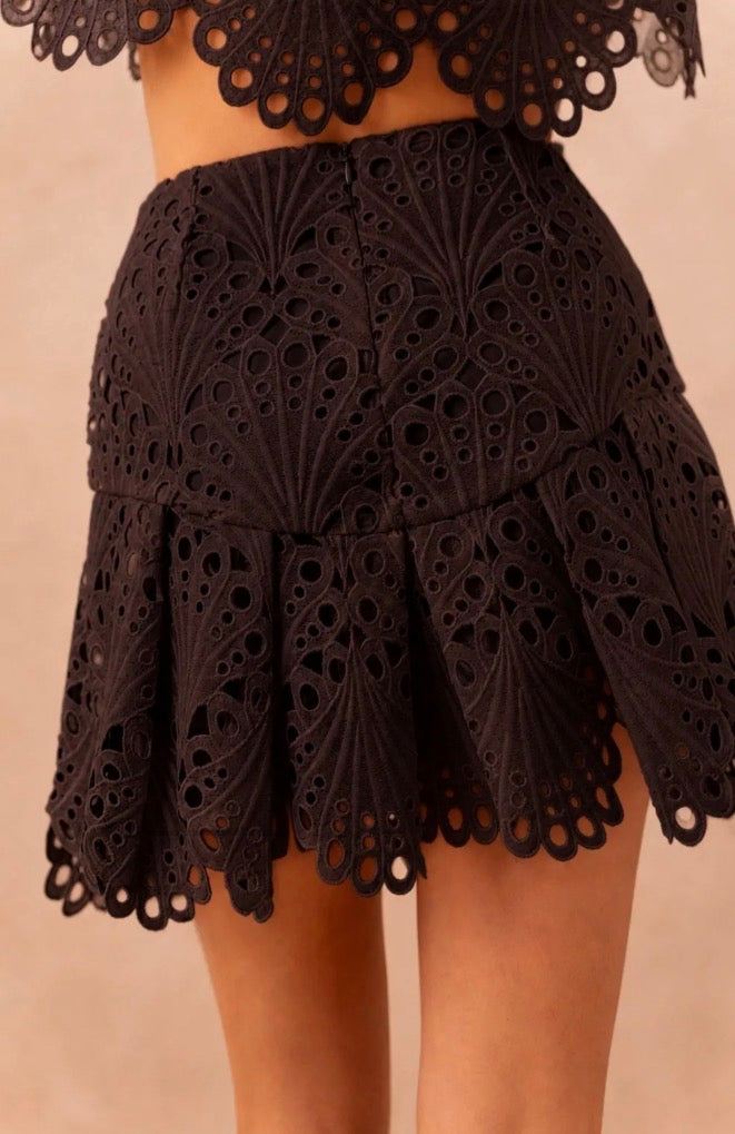Ensemble blouse & jupe dentelle guipure Selena