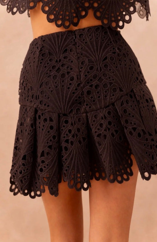 Ensemble blouse & jupe dentelle guipure Selena