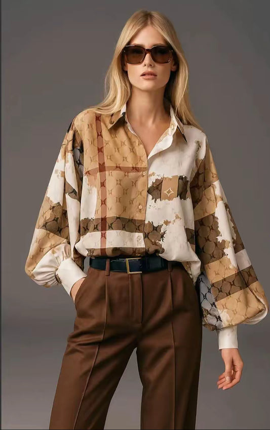 Chemise imprimé géométrique – Élégance graphique