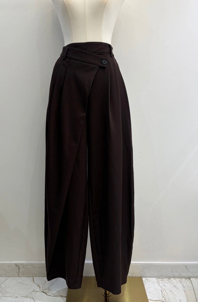 Pantalon fluide à fermeture asymétrique
