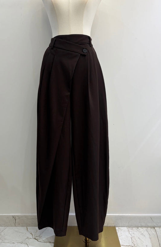 Pantalon fluide à fermeture asymétrique