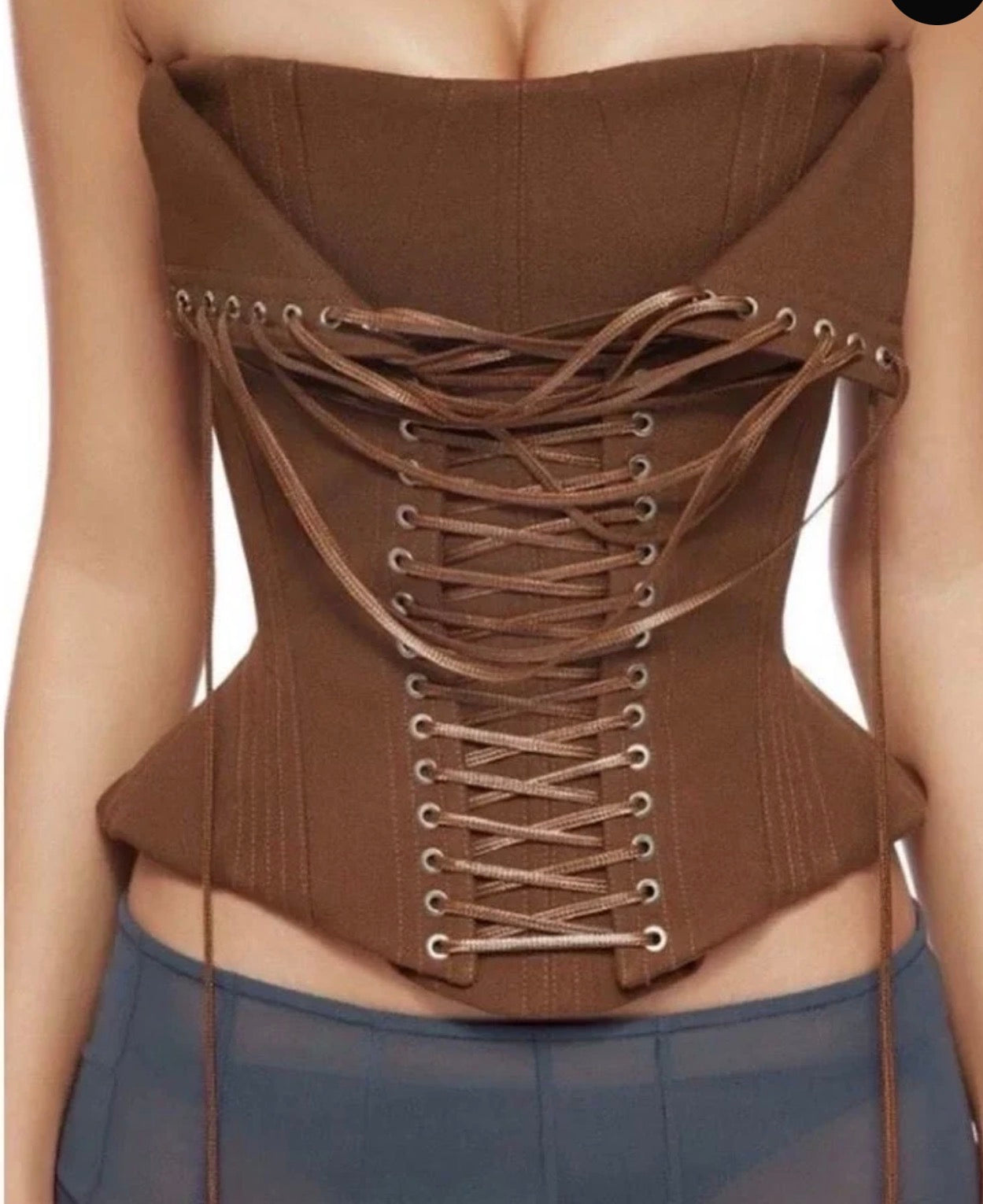 Corset bustier ajusté à lacets sur devant