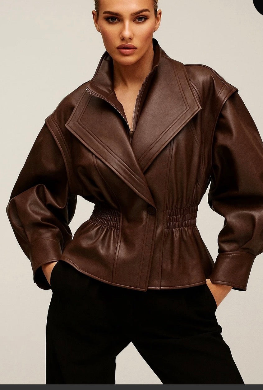 Blouson effet cuir structuré