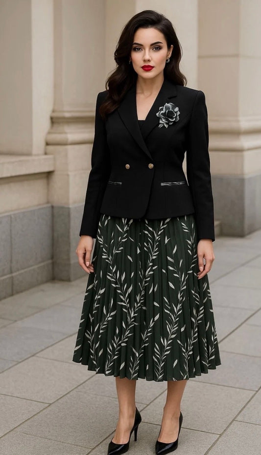 Ensemble avec jupe à motif