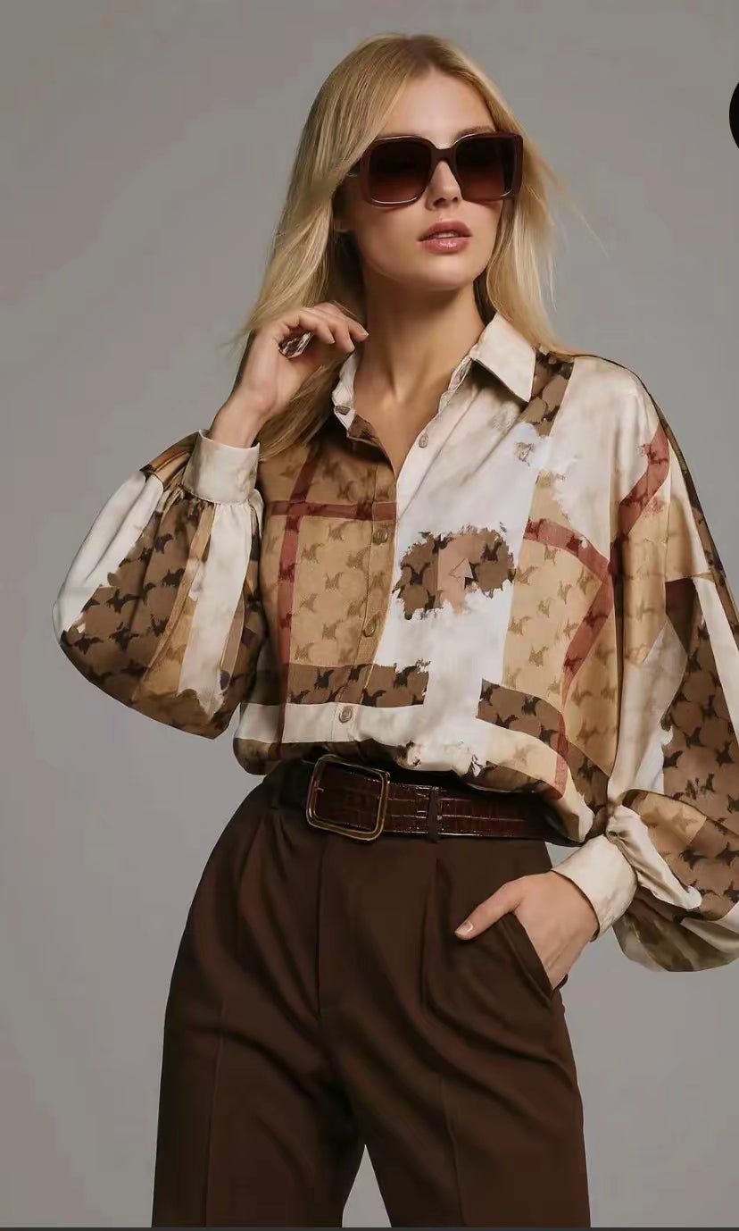 Chemise imprimé géométrique – Élégance graphique