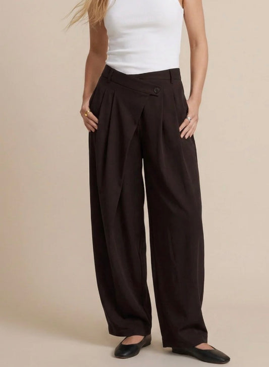 Pantalon fluide à fermeture asymétrique