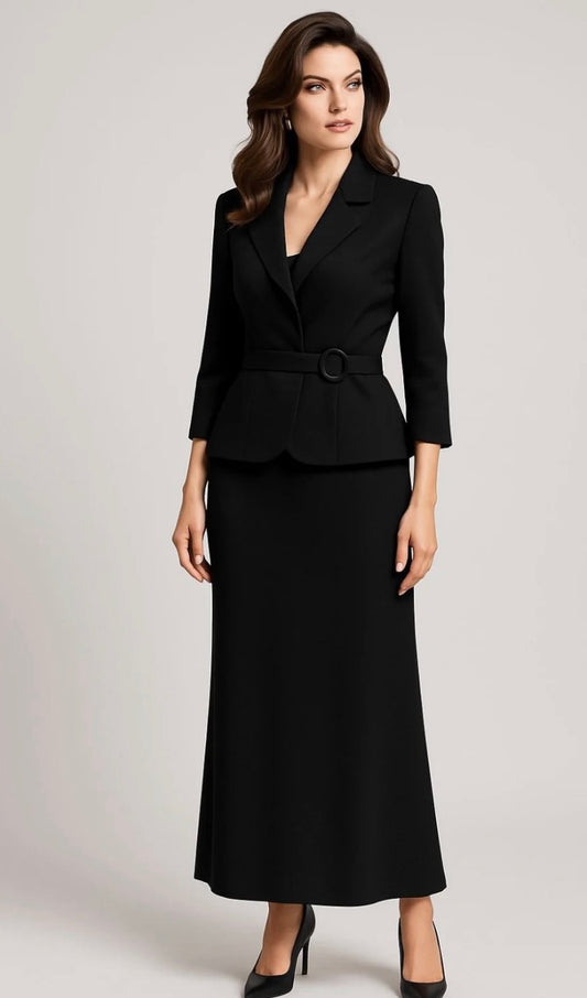 Ensemble avec veste cintrée jupe plissée